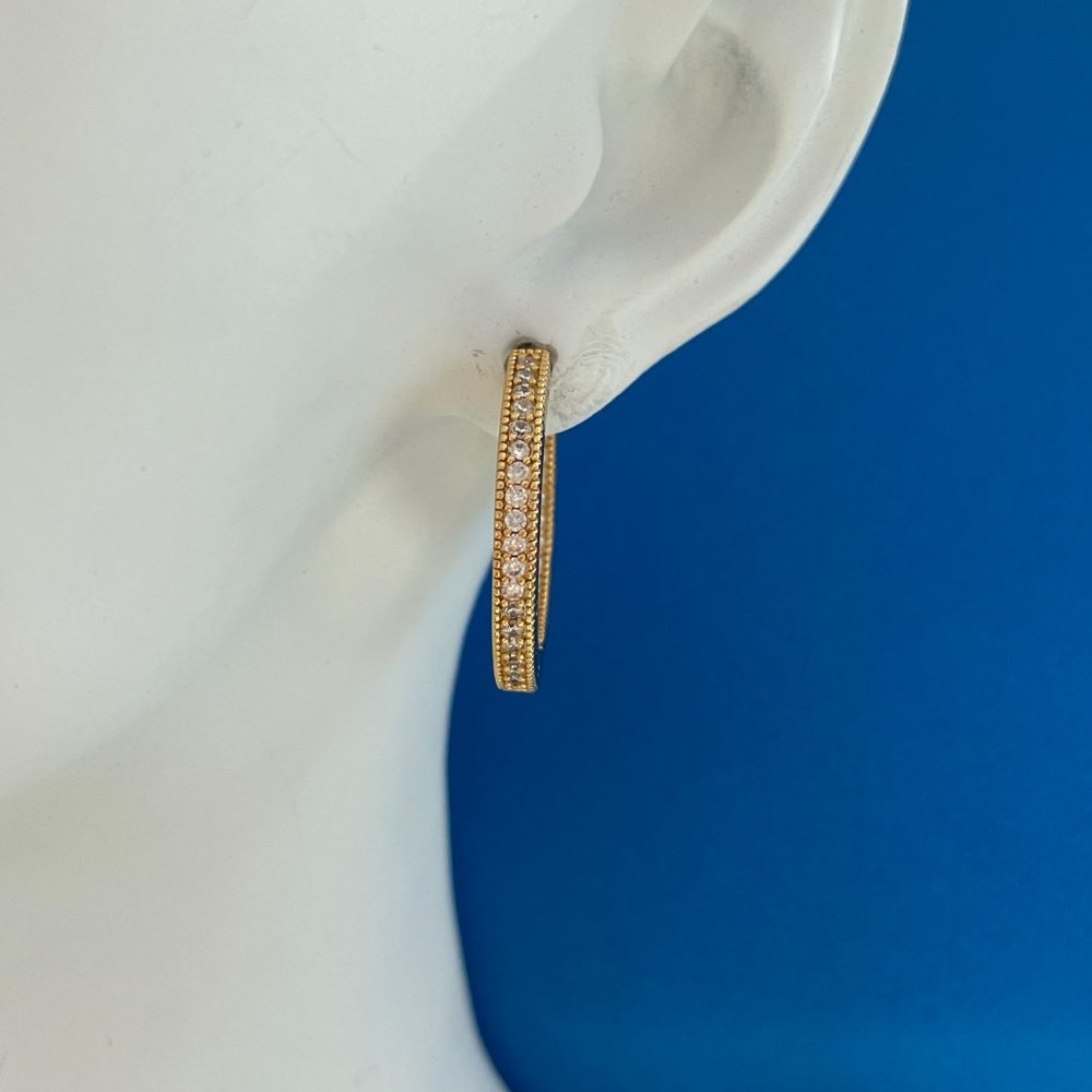 Pandora Signature Logo & Pavé Hoop Earrings